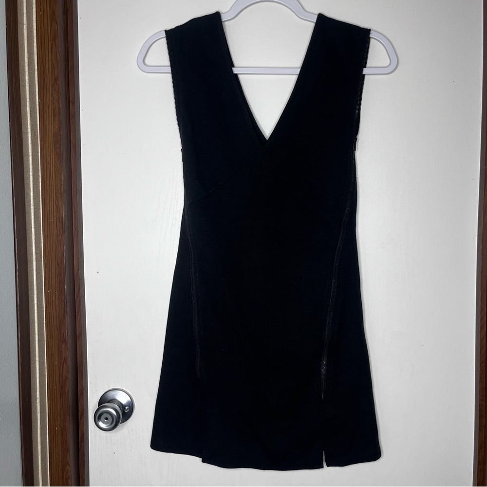 Free People Black V-Neck Mini Dress XS